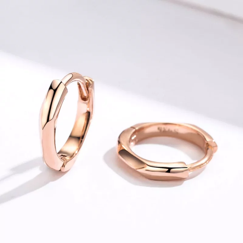 (imagen para) Estilo Pandora Aros Simples de Oro Rosa - BSE119 - Ver 4