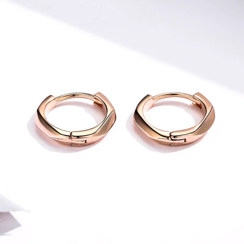 (imagen para) Estilo Pandora Aros Simples de Oro Rosa - BSE119 - Ver 6