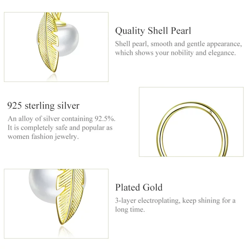 (imagen para) Estilo Pandora Chapado en Oro - Aros Colgantes Esperanza - SCE671 - Ver 3