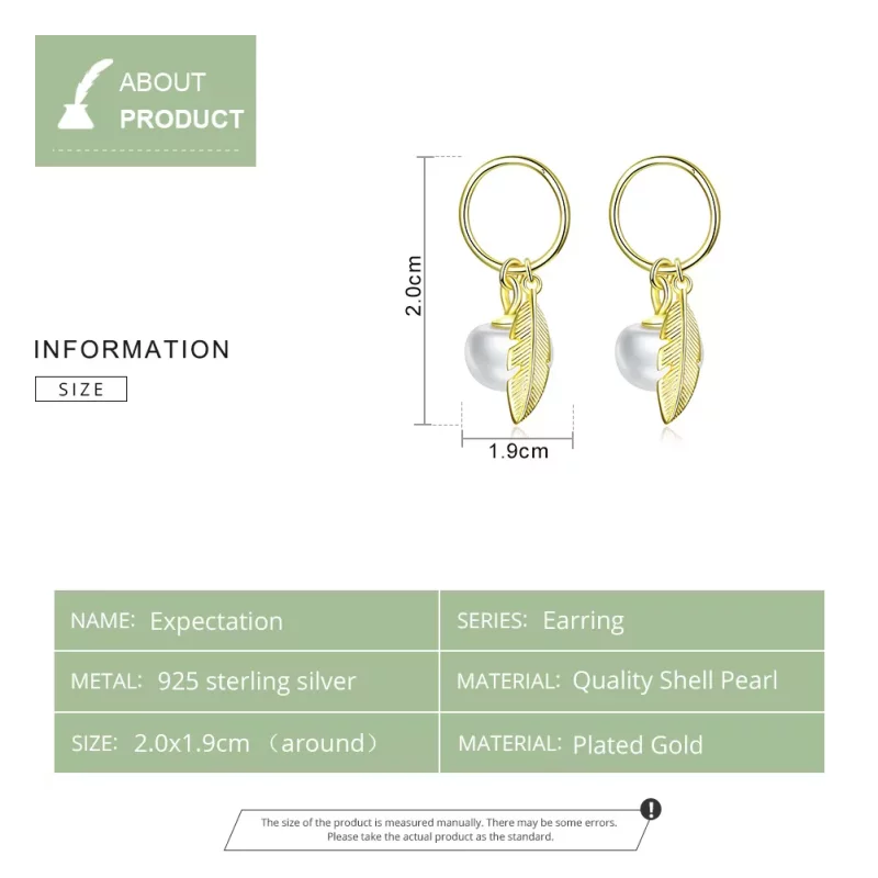(imagen para) Estilo Pandora Chapado en Oro - Aros Colgantes Esperanza - SCE671 - Ver 9