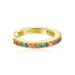 (imagen para) Estilo Pandora Clip de Oreja Colorido Bañado en Oro de 18 quilates - SCE993-B