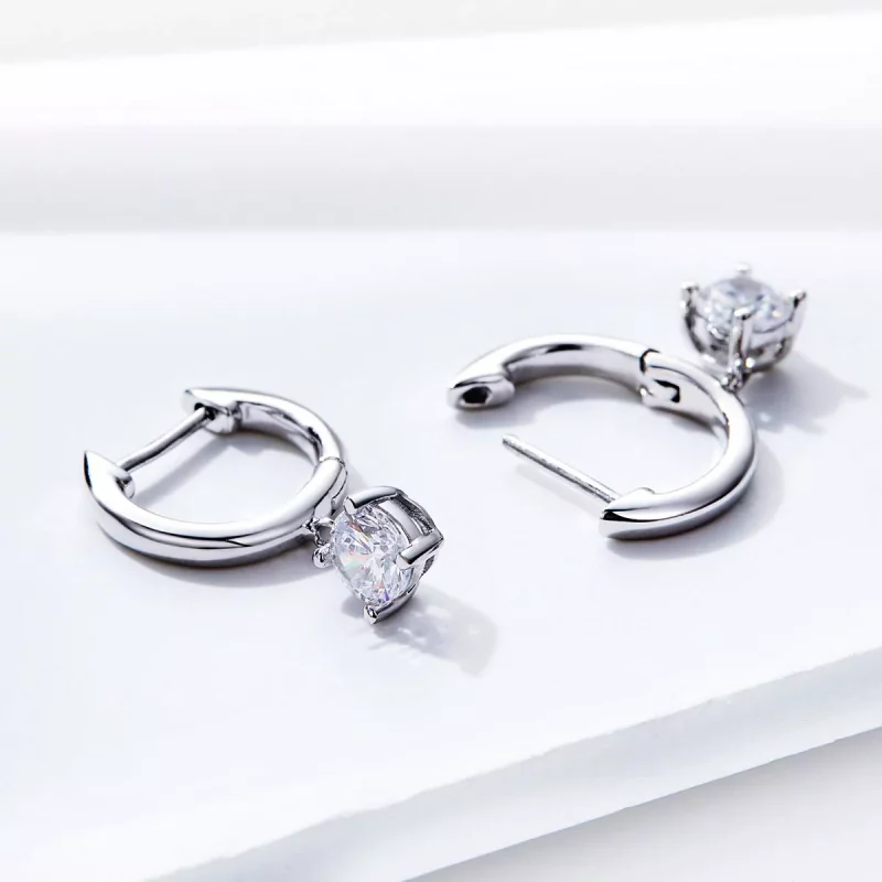 (imagen para) Estilo Pandora Pendientes Colgantes de Plata Flash Girl - SCE553 - Ver 3