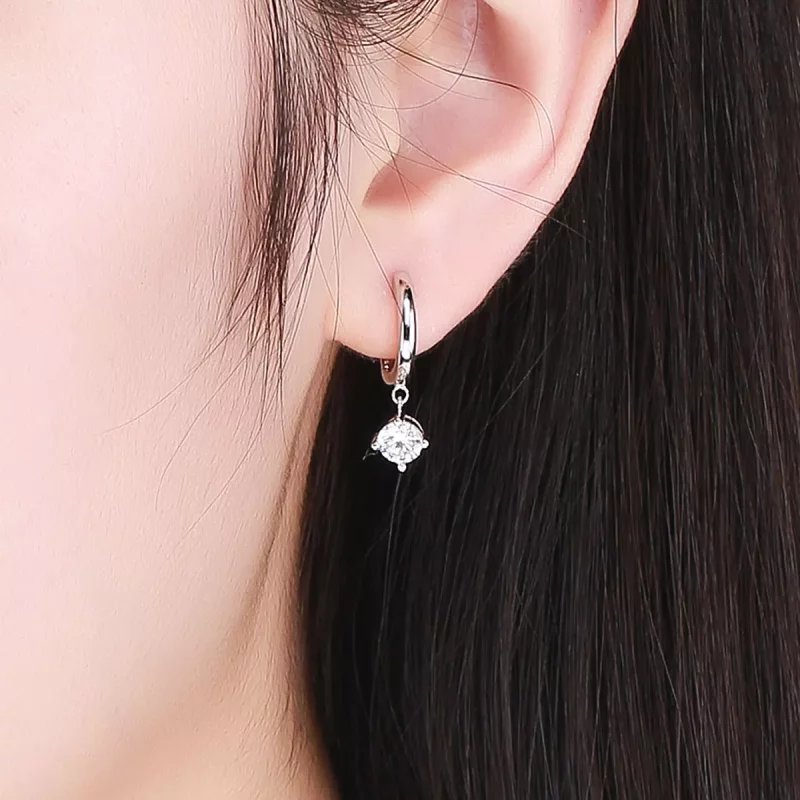 (imagen para) Estilo Pandora Pendientes Colgantes de Plata Flash Girl - SCE553 - Ver 4
