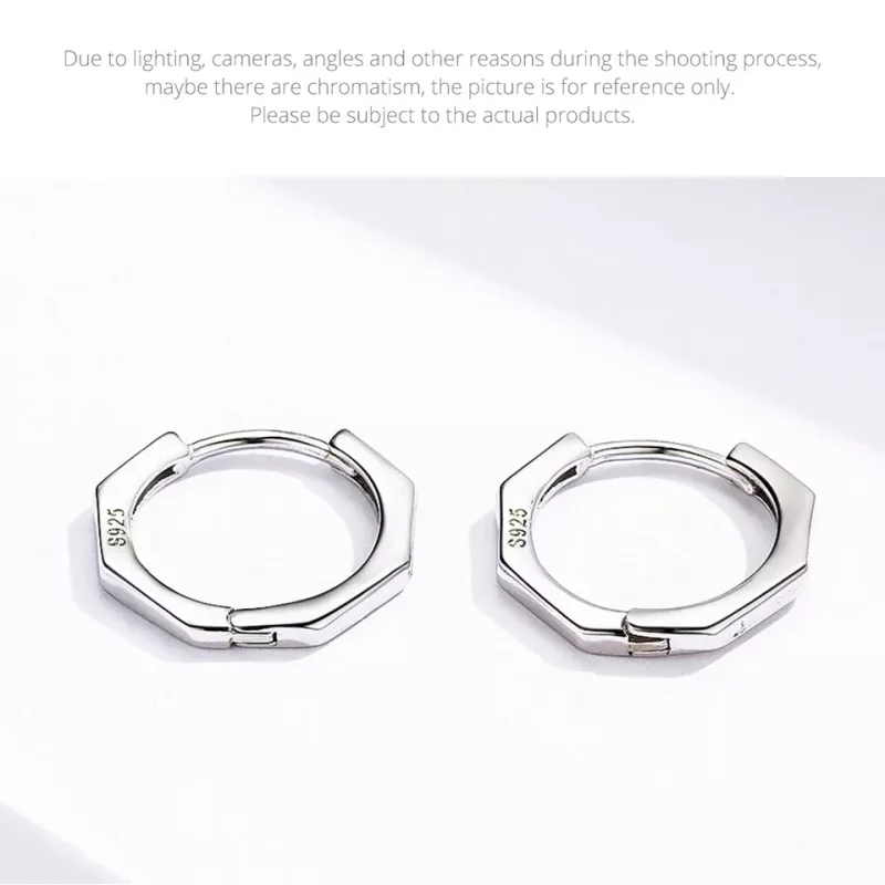 (imagen para) Estilo Pandora Pendientes de Aro Plateados Simples - SCE622 - Ver 8