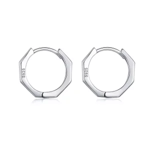 Estilo Pandora Pendientes de Aro Plateados Simples - SCE622 (imagen para) Estilo Pandora Pendientes de Aro Plateados Simples - SCE622