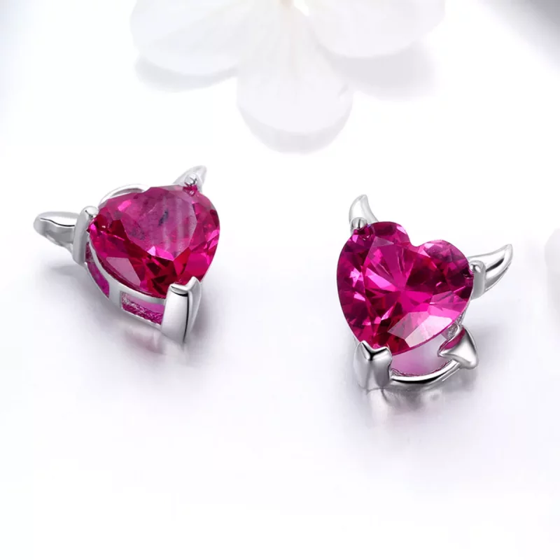 (imagen para) Estilo Pandora Pendientes de Plata Angel y Diablo - SCE414 - Ver 2
