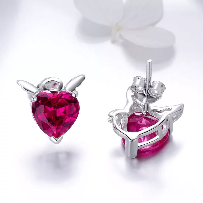 (imagen para) Estilo Pandora Pendientes de Plata Angel y Diablo - SCE414 - Ver 3