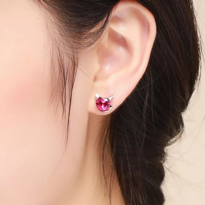 (imagen para) Estilo Pandora Pendientes de Plata Angel y Diablo - SCE414 - Ver 5