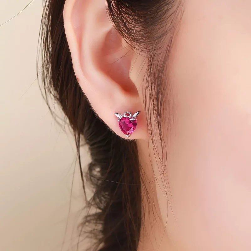 (imagen para) Estilo Pandora Pendientes de Plata Angel y Diablo - SCE414 - Ver 6