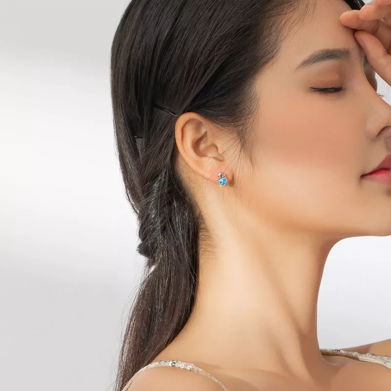 (imagen para) Estilo Pandora Plata Encantadores Pendientes de Tuerca Pulpo - SCE881 - Ver 7