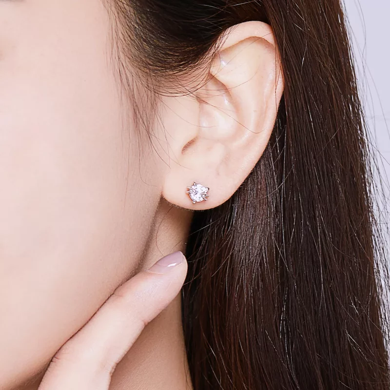 (imagen para) Estos aretes de gatito adorables en estilo Pandora están hechos de plata - BSE20 - Ver 6