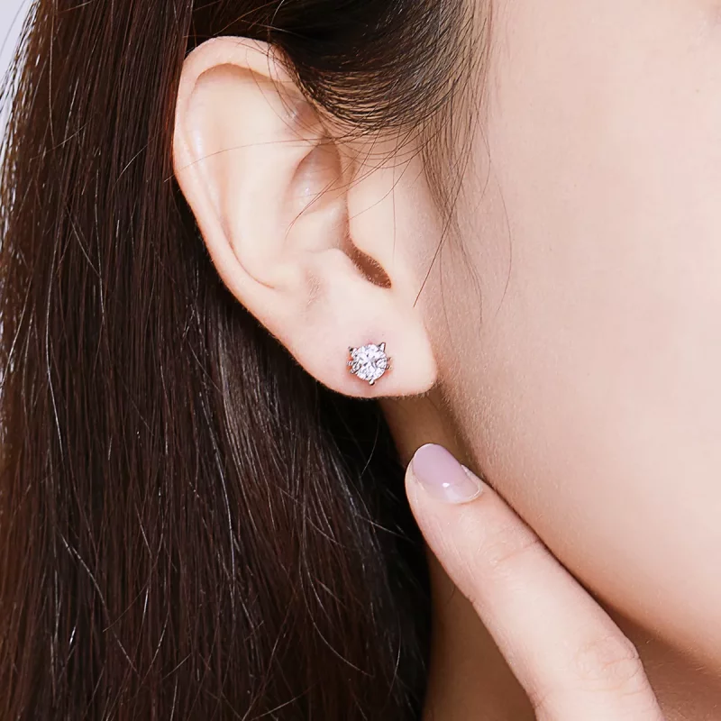 (imagen para) Estos aretes de gatito adorables en estilo Pandora están hechos de plata - BSE20 - Ver 7