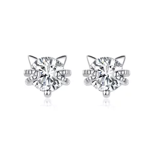 (imagen para) Estos aretes de gatito adorables en estilo Pandora están hechos de plata - BSE205