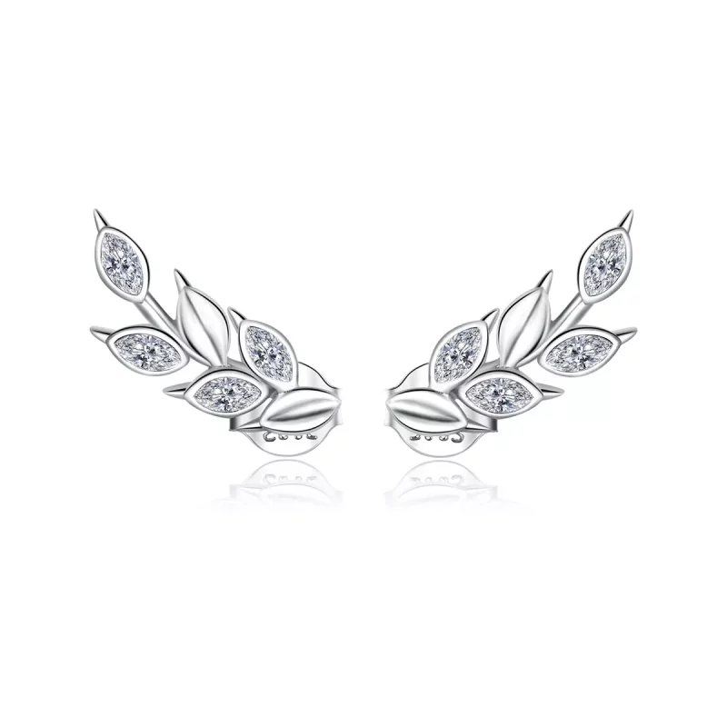 (imagen para) Estos aretes de pendientes de trigo brillante de plata estilo Pandora - BSE415
