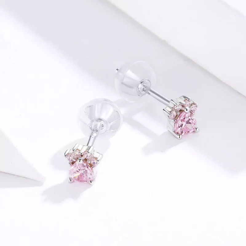 (imagen para) Estos pendientes de garritas encantadoras de plata al estilo de Pandora - SCE781 - Ver 2