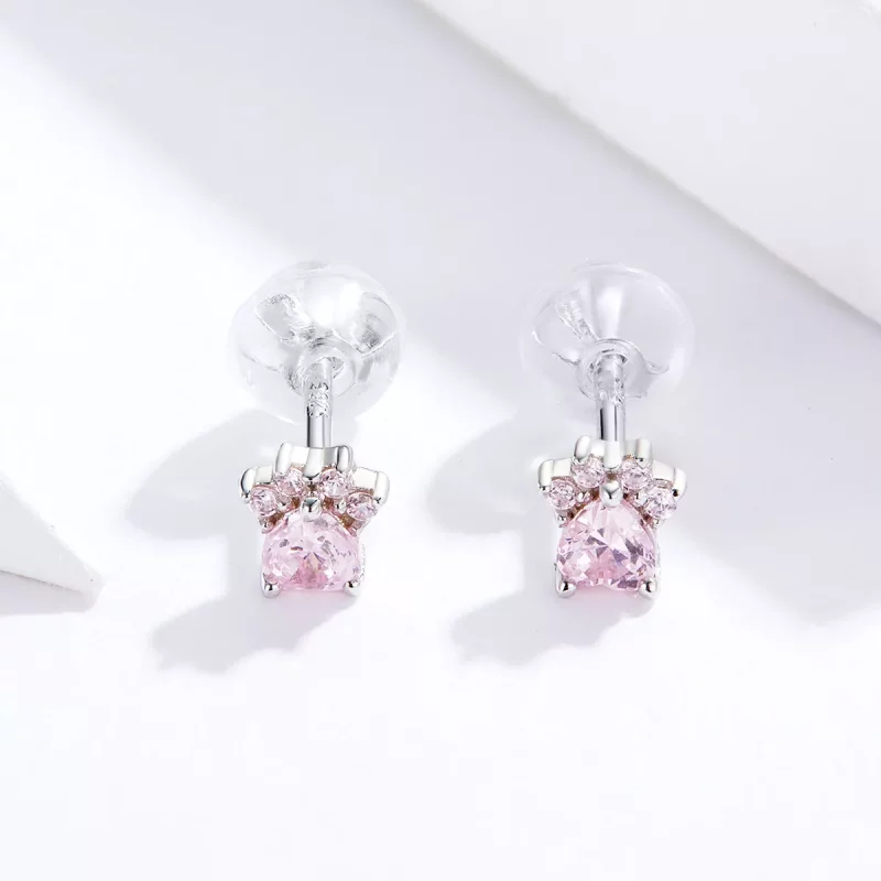 (imagen para) Estos pendientes de garritas encantadoras de plata al estilo de Pandora - SCE781 - Ver 3