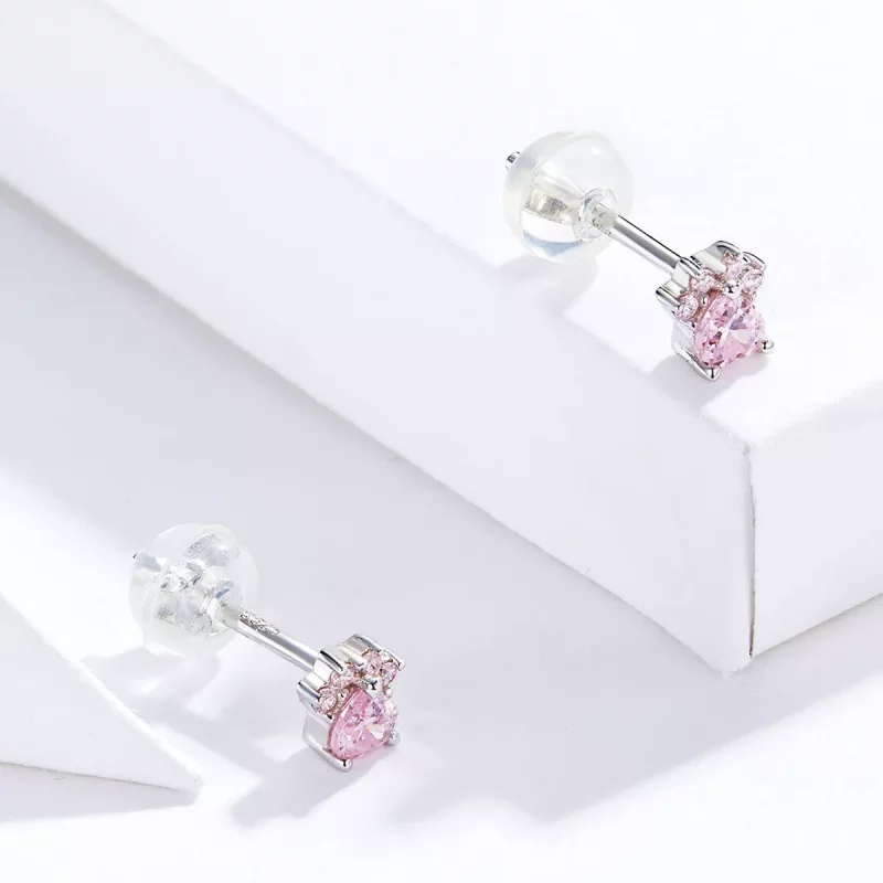 (imagen para) Estos pendientes de garritas encantadoras de plata al estilo de Pandora - SCE781 - Ver 4