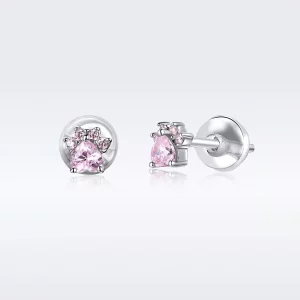 (imagen para) Estos pendientes de garritas encantadoras de plata al estilo de Pandora - SCE781