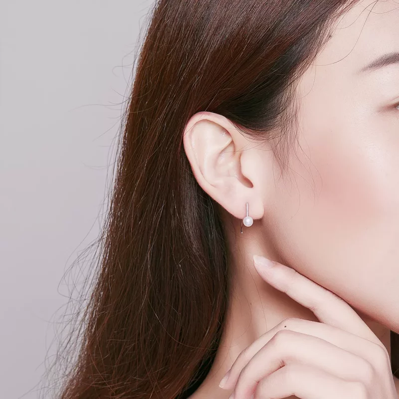 (imagen para) exquisitos pendientes colgantes de perlas de plata estilo Pandora - SCE604-A - Ver 6