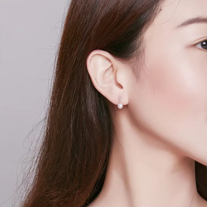 (imagen para) exquisitos pendientes colgantes de perlas de plata estilo Pandora - SCE604-A - Ver 7