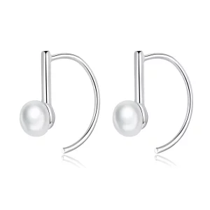 (imagen para) exquisitos pendientes colgantes de perlas de plata estilo Pandora - SCE604-A