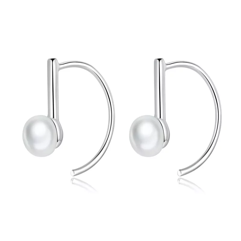 (imagen para) exquisitos pendientes colgantes de perlas de plata estilo Pandora - SCE604-A