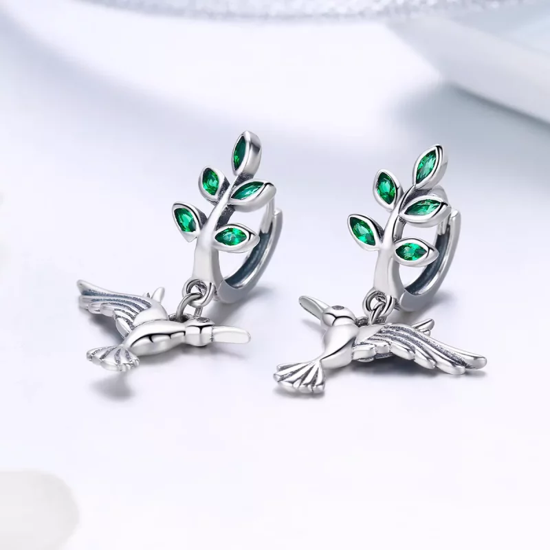 (imagen para) Las exquisitas Greetings From Hummingbirds Stud Earrings de estilo Pandora en pl - Ver 2