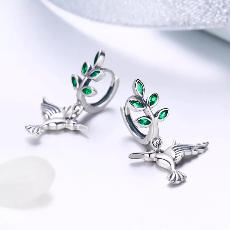 (imagen para) Las exquisitas Greetings From Hummingbirds Stud Earrings de estilo Pandora en pl - Ver 3