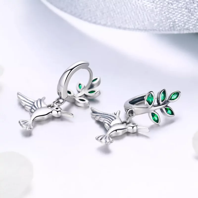 (imagen para) Las exquisitas Greetings From Hummingbirds Stud Earrings de estilo Pandora en pl - Ver 4
