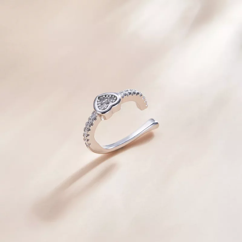 (imagen para) Pendiente de oreja de clip plateado estilo Pandora - SCE1023 - Ver 3