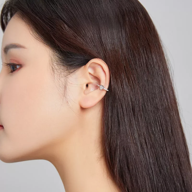 (imagen para) Pendiente de oreja de clip plateado estilo Pandora - SCE1023 - Ver 4