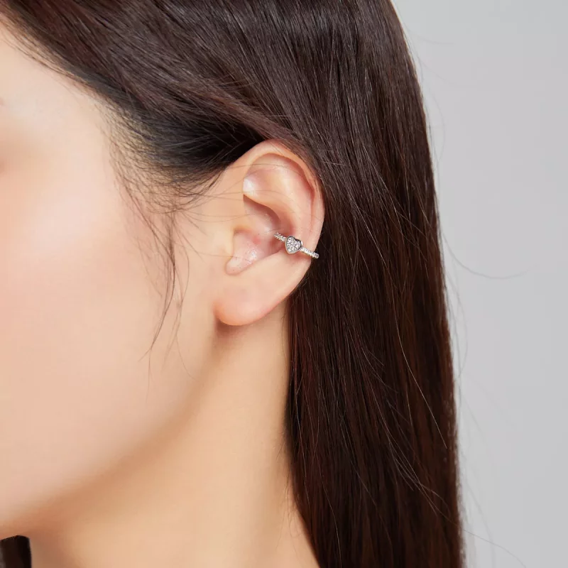 (imagen para) Pendiente de oreja de clip plateado estilo Pandora - SCE1023 - Ver 5