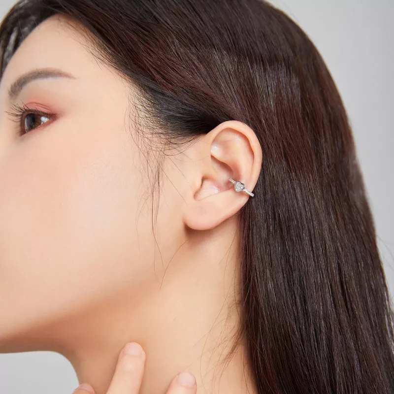 (imagen para) Pendiente de oreja de clip plateado estilo Pandora - SCE1023 - Ver 6