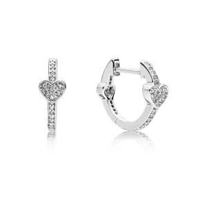 Pendientes de aro en plata de ley Corazones Seductores - PANDORA (imagen para) Pendientes de aro en plata de ley Corazones Seductores - PANDORA