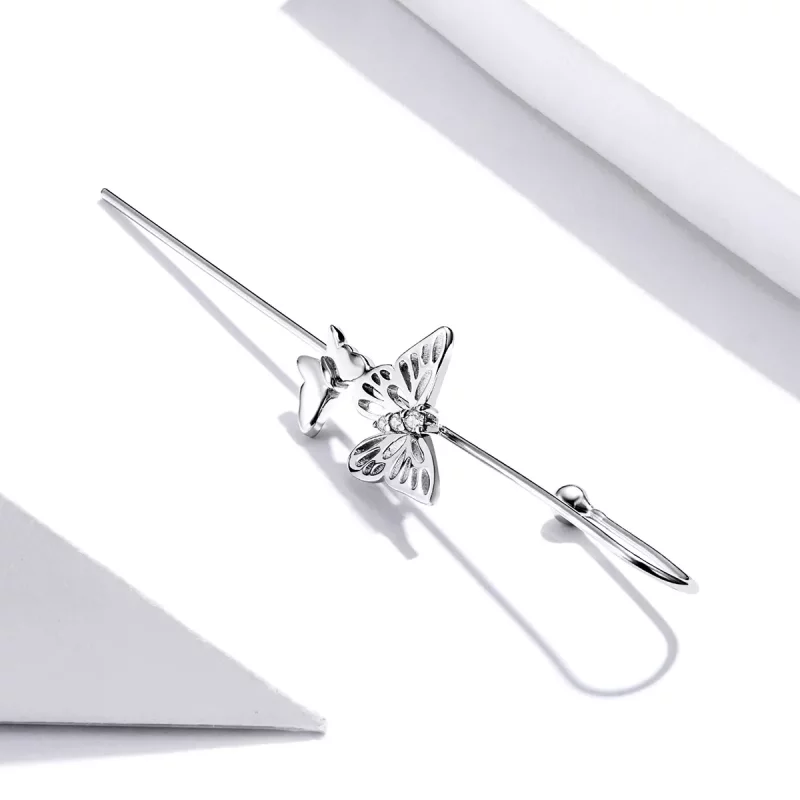 (imagen para) Pendientes colgantes de aguja de plata con estilo Pandora - SCE1132 - Ver 4