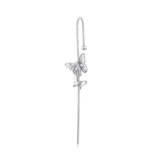 (imagen para) Pendientes colgantes de aguja de plata con estilo Pandora - SCE1132