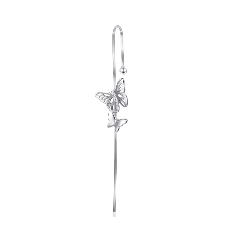 (imagen para) Pendientes colgantes de aguja de plata con estilo Pandora - SCE1132