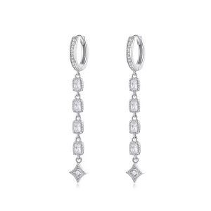 (imagen para) Pendientes colgantes de amor estilo Pandora en plata con circonitas - SCE583