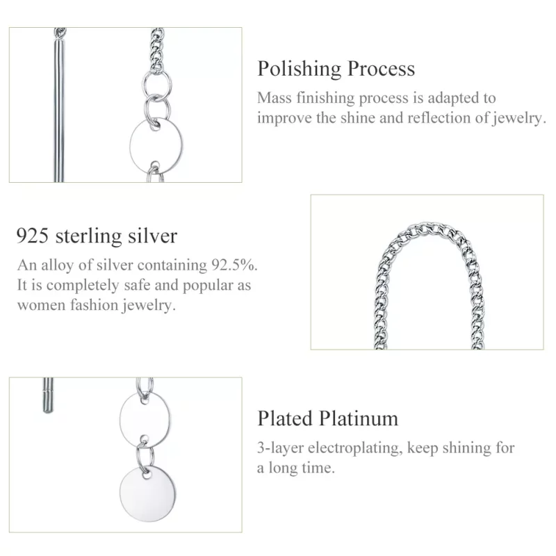 (imagen para) Pendientes colgantes de estilo Pandora con lentejuelas plateadas - SCE687 - Ver 2