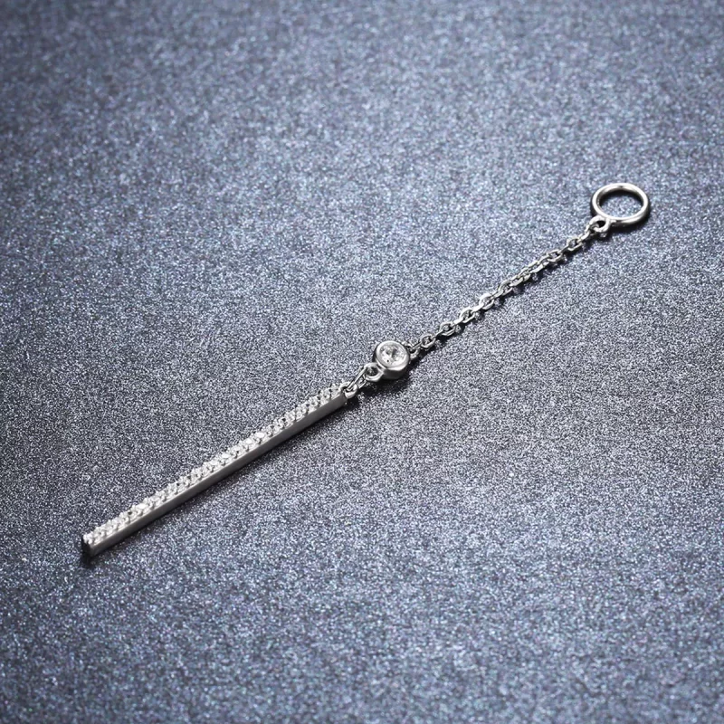 (imagen para) Pendientes colgantes de estilo Pandora de la línea de plata - SCE081 - Ver 2