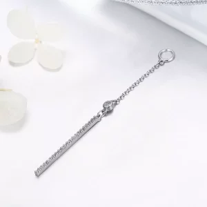 (imagen para) Pendientes colgantes de estilo Pandora de la línea de plata - SCE081