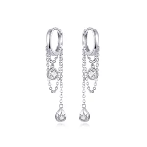(imagen para) Pendientes colgantes de estilo Pandora de plata para la pubertad - SCE638