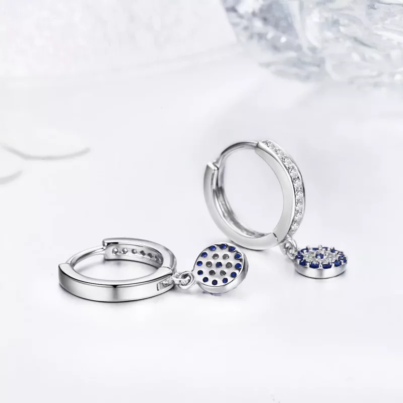 (imagen para) Pendientes colgantes de estilo Pandora de plata - SCE058 - Ver 4