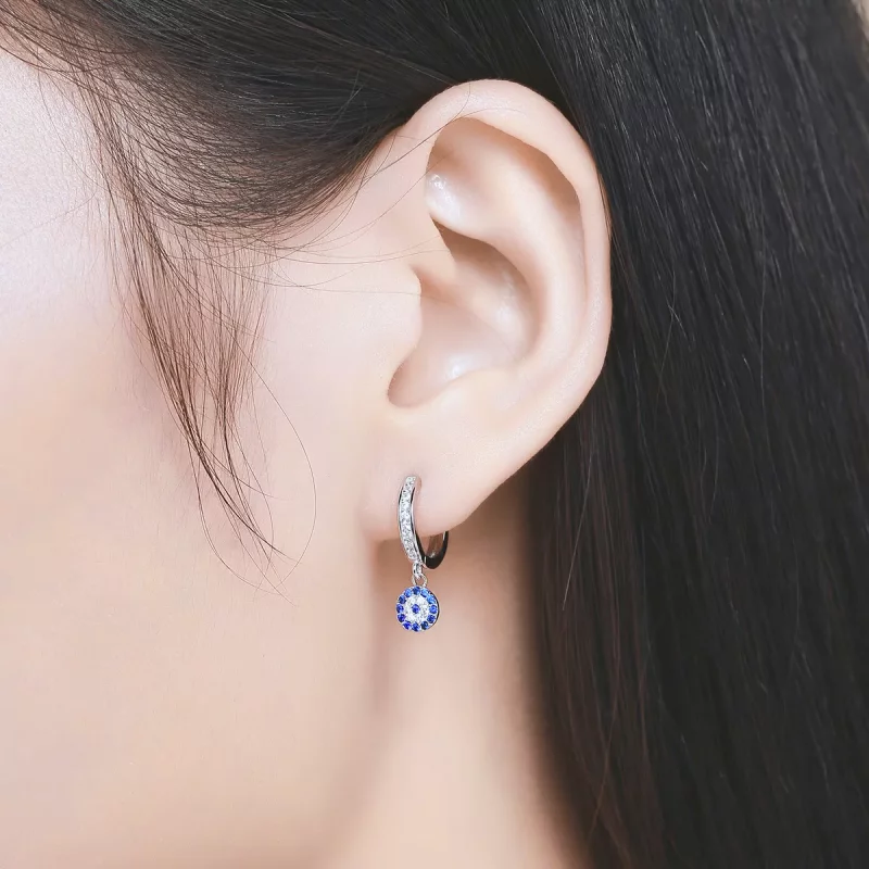 (imagen para) Pendientes colgantes de estilo Pandora de plata - SCE058 - Ver 6