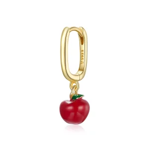 (imagen para) Pendientes colgantes de manzana chapados en oro de 18 quilates estilo Pandora - SCE1079