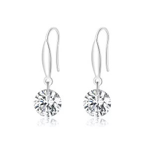 (imagen para) Pendientes colgantes de niña brillante de estilo Pandora en plata - BSE212