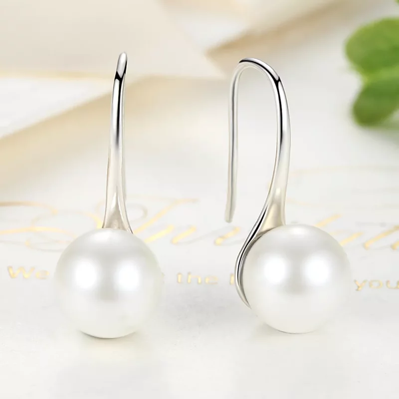 (imagen para) Pendientes colgantes de plata estilo Pandora con amor puro - SCE037 - Ver 3