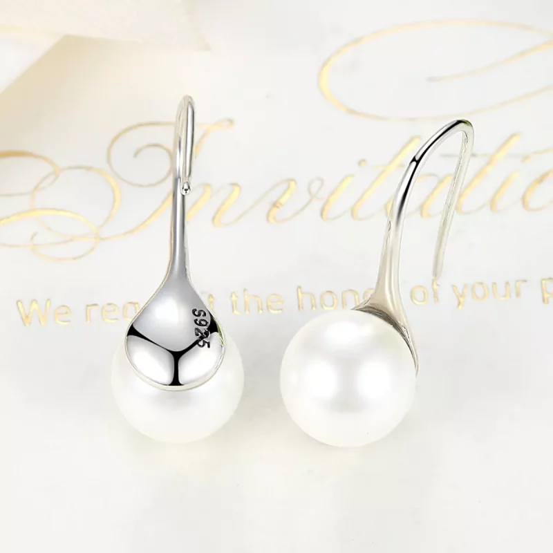 (imagen para) Pendientes colgantes de plata estilo Pandora con amor puro - SCE037 - Ver 4