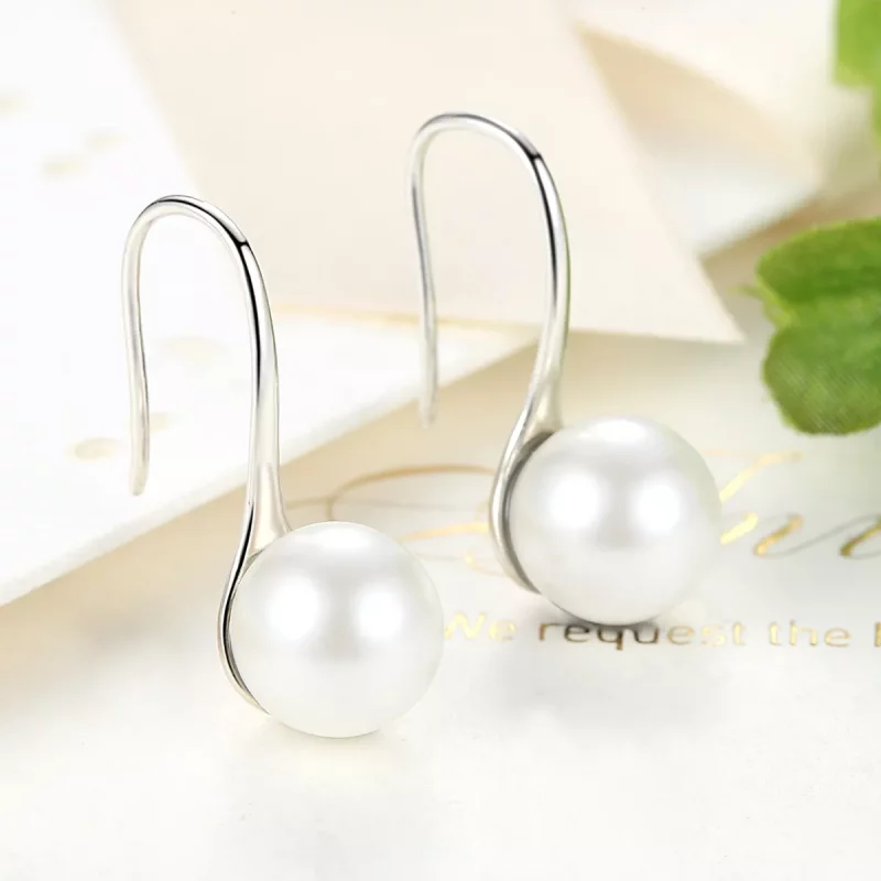 (imagen para) Pendientes colgantes de plata estilo Pandora con amor puro - SCE037 - Ver 5