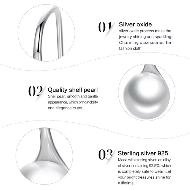 (imagen para) Pendientes colgantes de plata estilo Pandora con amor puro - SCE037 - Ver 8